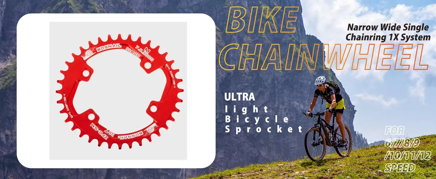 Bike Sprocket Mtb Chainwheel 96BCD Round Chainring Narrow Wide Chainwheel