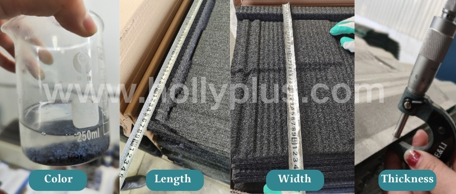 quality inspection of hollyplus stone coated roof