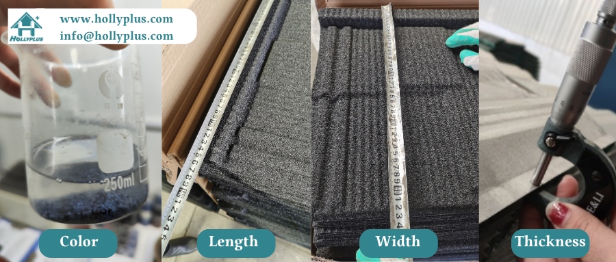 quality inspection of hollyplus stone coated roof