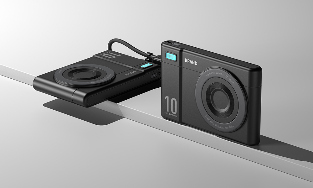 black wireless power bank