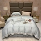 Light Luxury Pure Color 80S Lyocell Four-piece Simple Embroidery Bedding