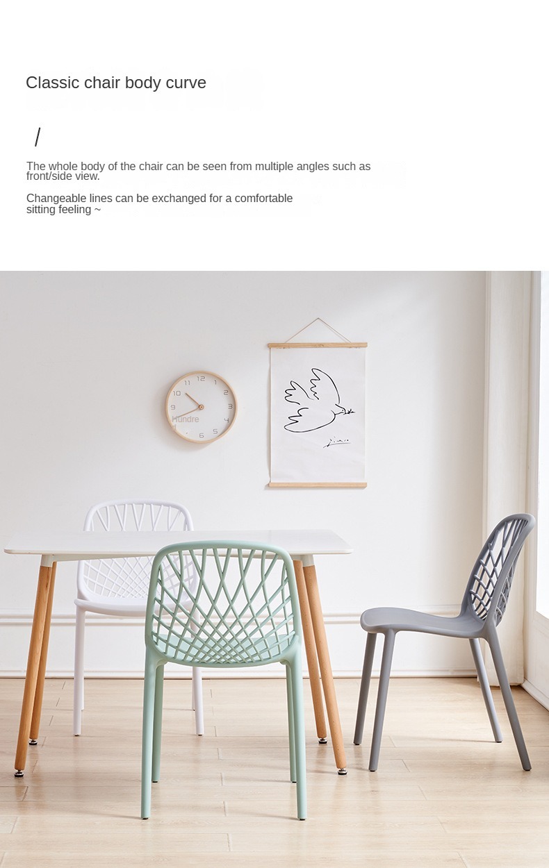 EaseNeat Modern Simple Design Color Stackable Plastic Dining Chairs for Restaurant Kitchen Cafe Hotel Family,Cheap Dining Chairs , Home Use Cheap Dining Chairs , Modern Home Use Cheap Dining Chairs
