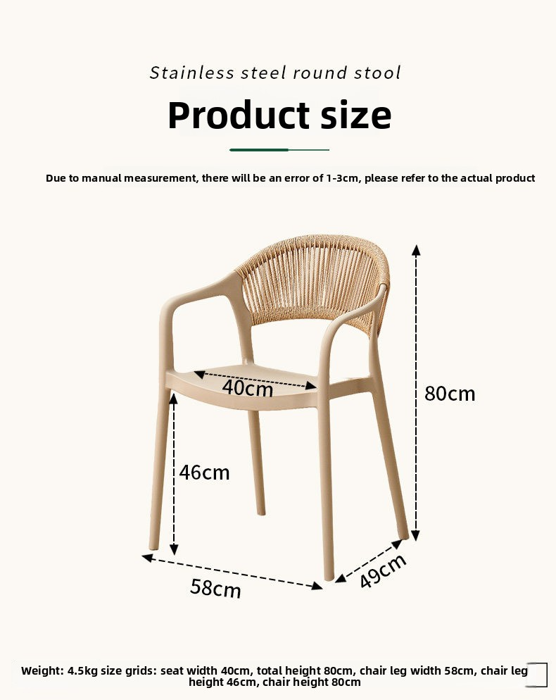 Dining Chair,Commercial Restaurant Chairs,Stacking Dining Chairs Manufacturer Stackable Durable Pp Plastic Outdoor Garden Patio Chair With Rope Dining Chair
