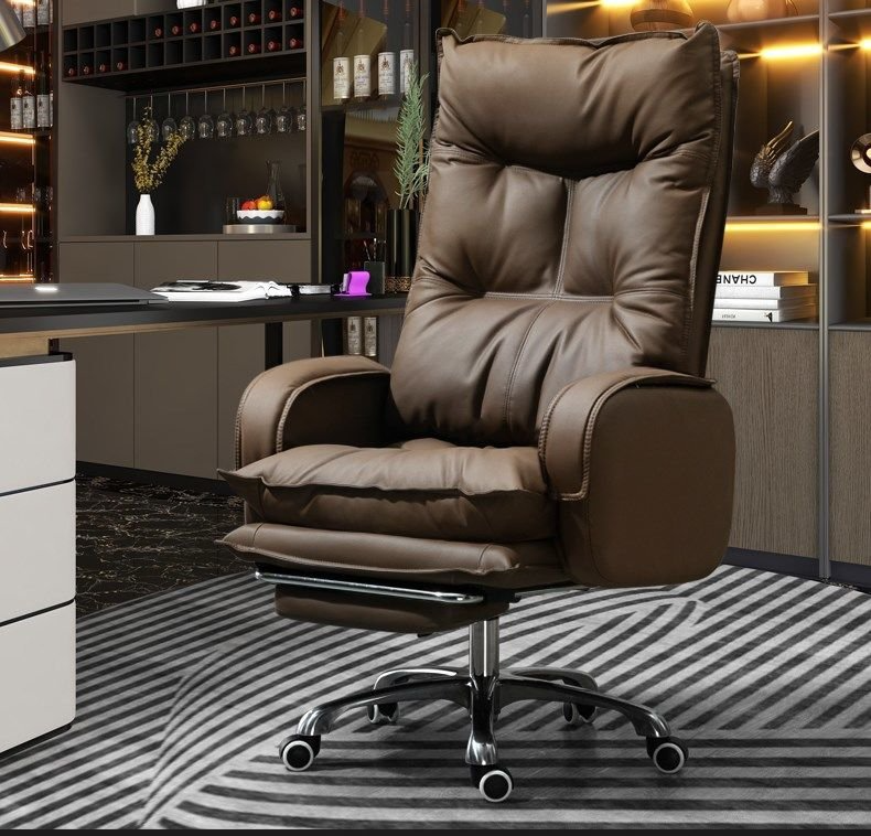 Boss Chair , Rotating Boss Chair , Lifting Rotating Boss Chair,Ergonomic Boss Chair Leather High Elastic Foam Lift Rotate For Study Living Room