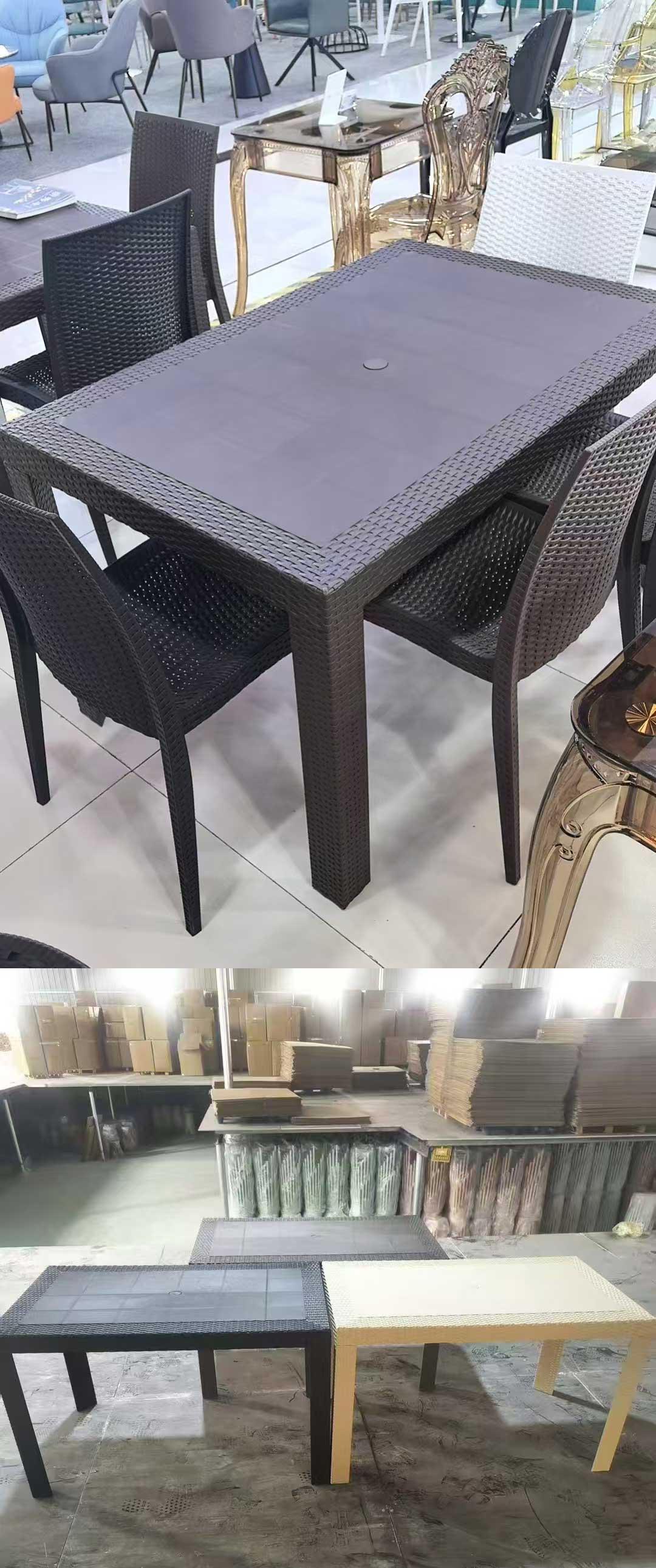 Plastic Table,Plastic Tables for Sale,Plastic Outdoor Dining Table Modern Plastic Table Patio Furniture Outdoor Table and Chair Restaurant Garden Cafe Suit Black