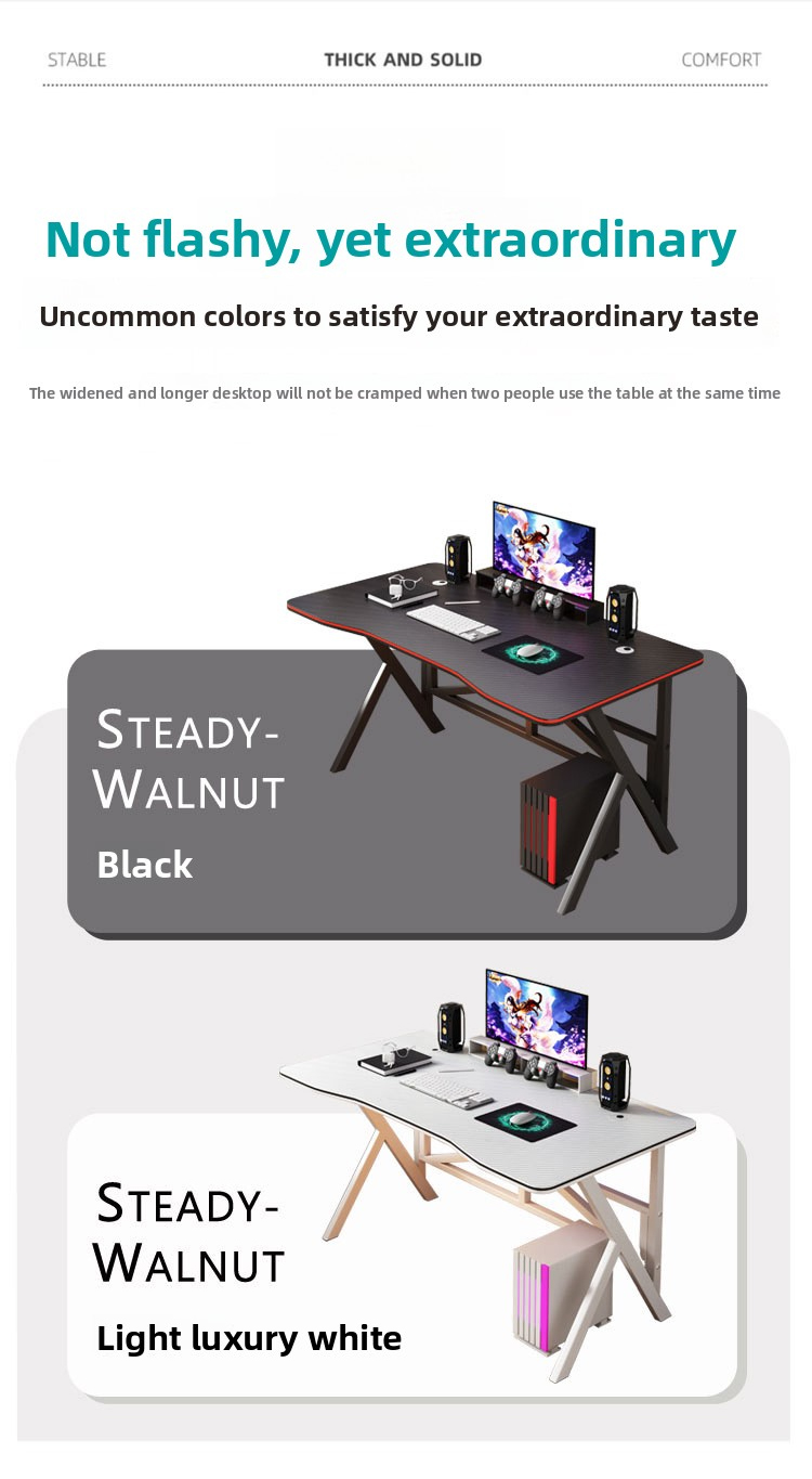 Gaming Table,E-sports Table,Modern Gaming Table Wholesale Cheap Modern Computer Games Office Learning E-sports Table Black Simple Durable Bedroom Home