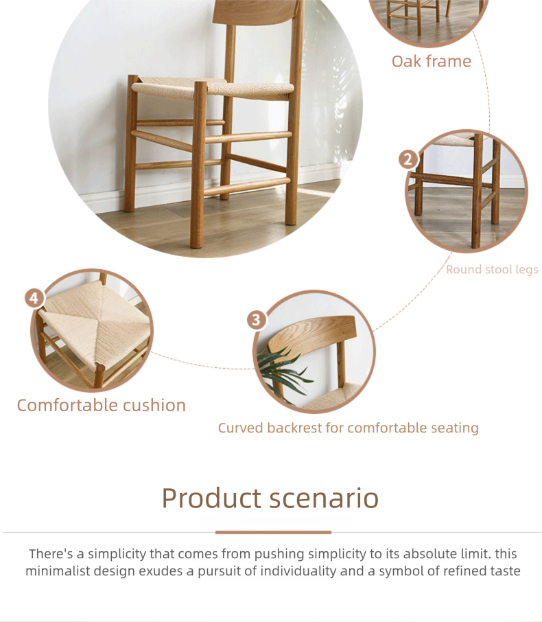 Wooden Chairs,Natural Wood Chairs,Bent Wood Chair Wholesale Modern Simple Woven Rope Wooden Chairs Restaurant Hotel Living Room Household Furniture Dining Chair Wood Color