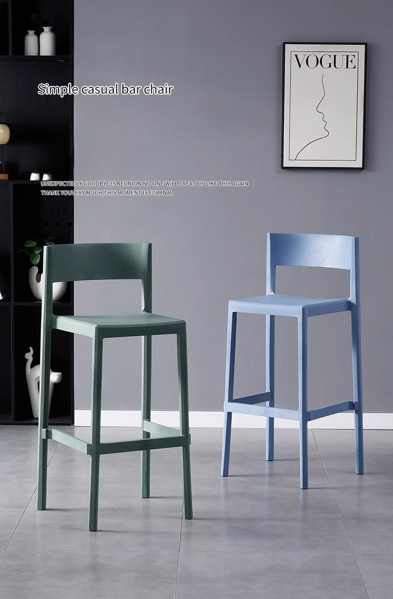 Modern Luxury PP Plastic Bar Chair Comfortable High Back with Stacking Ability for Home Outdoor Dining High Quality Wholesale,White Counter Stools , Cheap White Counter Stools , Cheap White Counter Stools With Backs