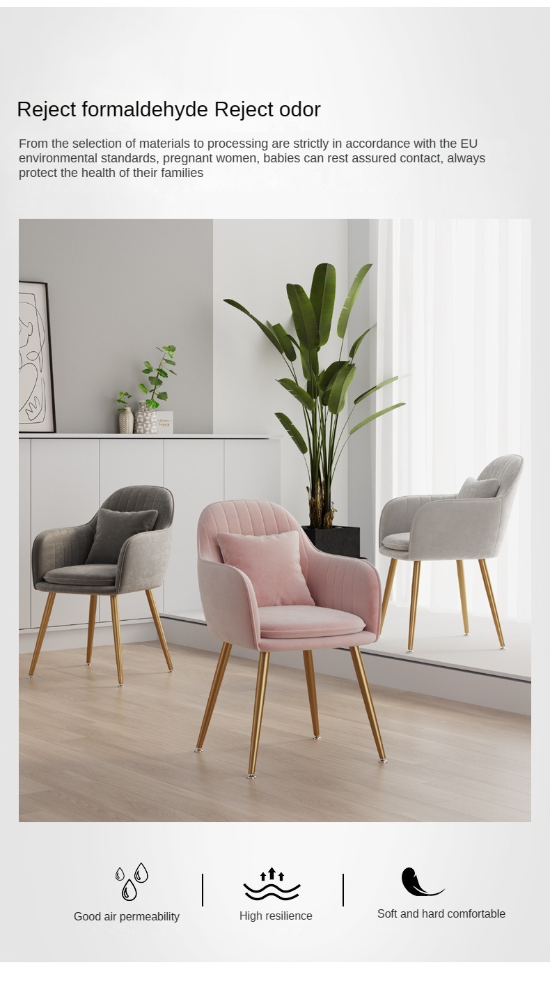 Makeup Chair , Modern Makeup Chair , Simple Modern Makeup Chair ,Pink Purple Green White Grey Makeup Chair Soft Cushion For Daily Beauty Routine