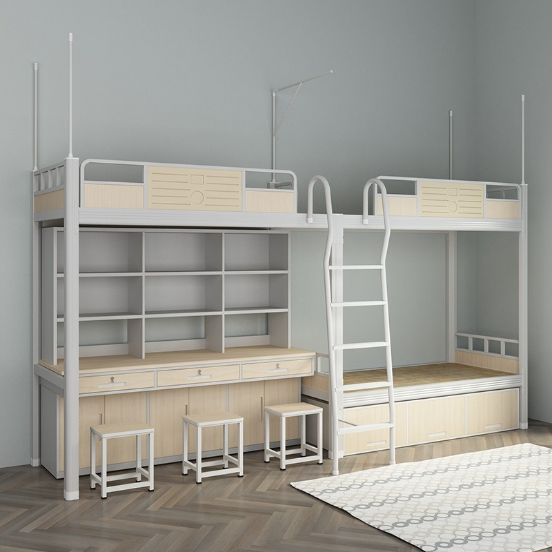 Bunk Bed,Big Lots Bunk Beds,Best Bunk Beds for Adults Manufacturer Modern Metal Bunk Bed Children's Loft with Hostel Bed with Wardrobe and Desk