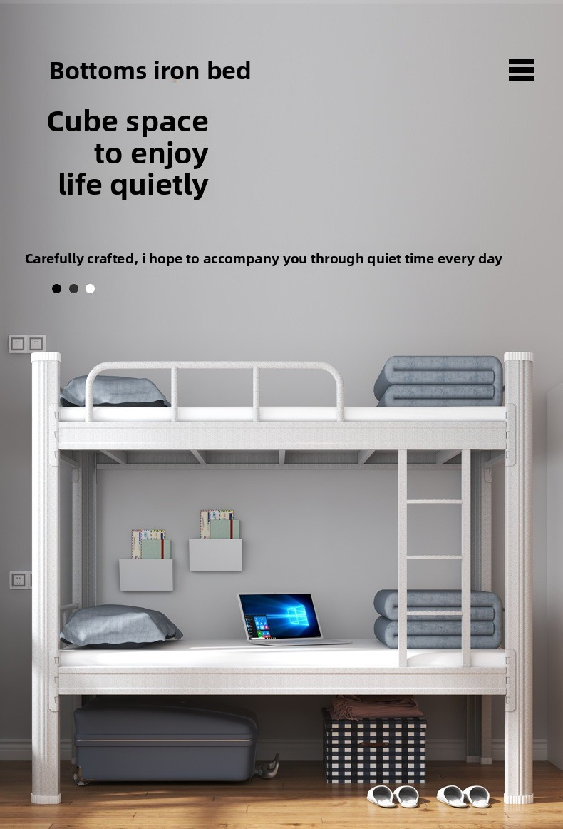 Bunk Bed Double,Full Double Bunk Beds,Double Queen Bunk Bed Supplier High Quality Modern Metal Bunk Bed Student Dormitory School Apartment for Rent
