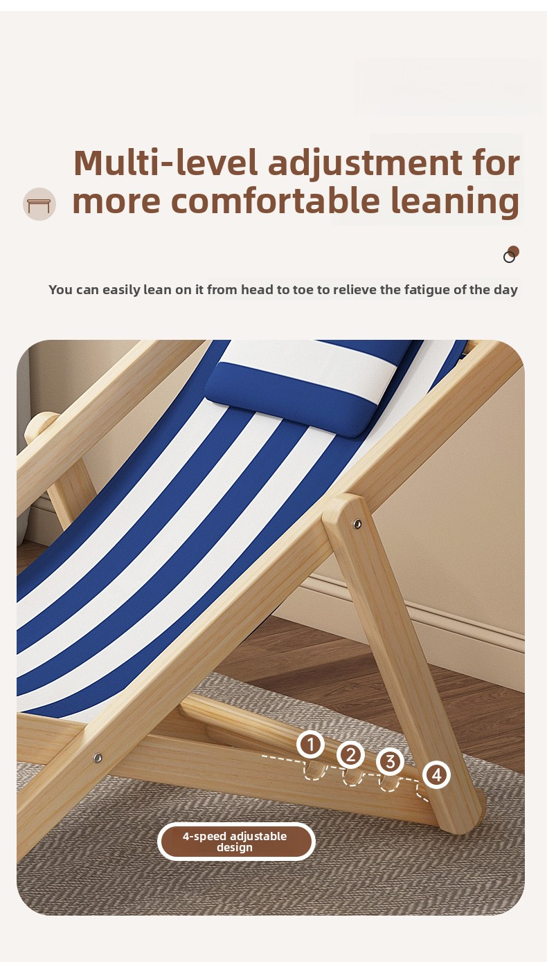 Beach Chairs,Best Backpack Beach Chairs,Most Comfortable Beach Chair EaseNeat New Adjustable Height Collapsible Wood Fabric Beach Chairs with Pillow Indoor Outdoor Beach Park Fishing Furniture