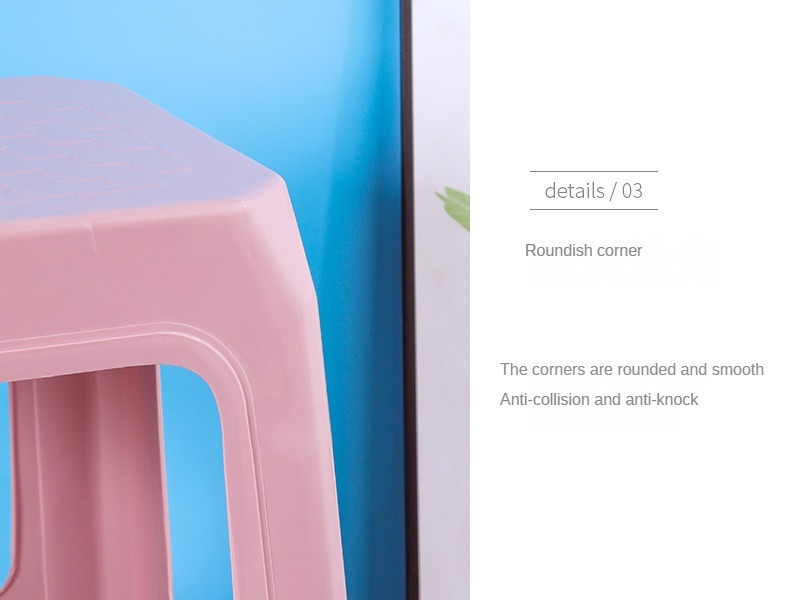 plastic sitting stool,plastic chair and stool,chair stool plastic,Factory Direct Sale Cheap Durable Plastic Stool Thicken Stacked Portable Living Room Outdoor Courtyard Bedroom Family Furniture