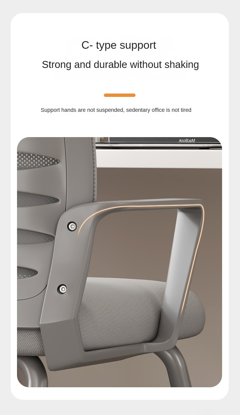 Computer Chairs , Durable Computer Chairs , Wholesale Durable Computer Chairs,Modern Minimalist Bow Computer Chair Mesh Back Fixed Armrest For Commercial Office Space