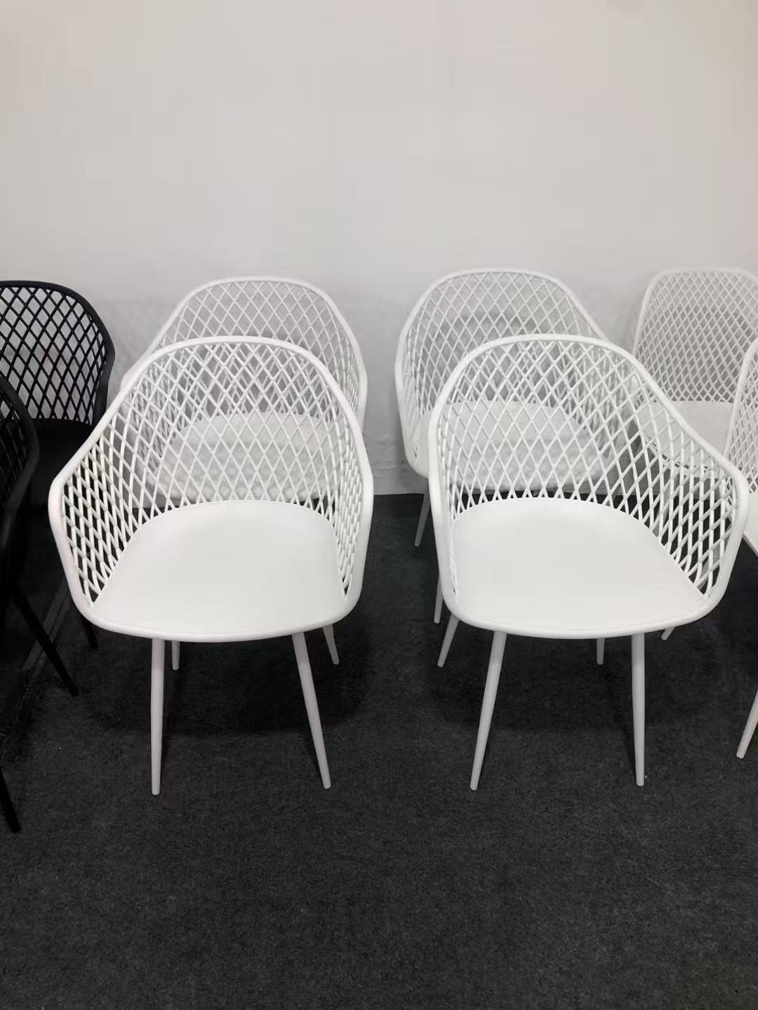 Plastic Dining Chairs,White Plastic Dining Chairs,Plastic Outdoor Dining Chairs EaseNeat Luxury Hollow Back Plastic Dining Chair for Bar Cafe Restaurant Commercial Use
