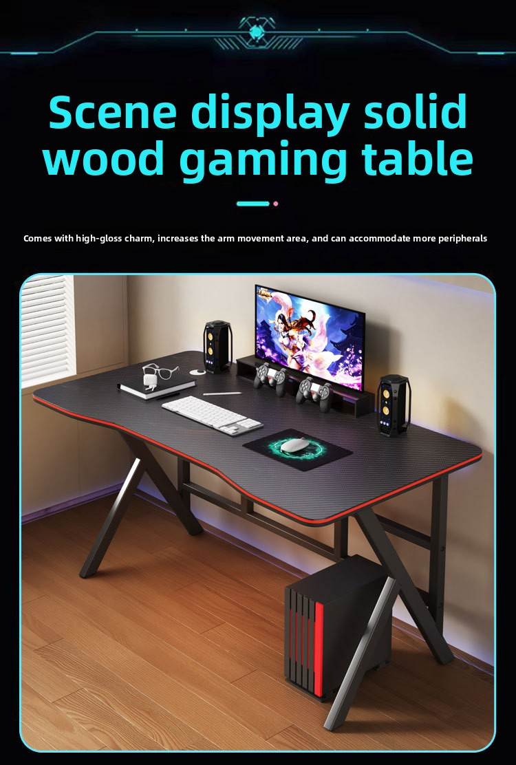 Gaming Table,E-sports Table,Modern Gaming Table Manufacturer Modern Simple PC Gaming Table Carbon Fiber Textured E-sports Table with Chair Assembly Suitable for Home Bedrooms