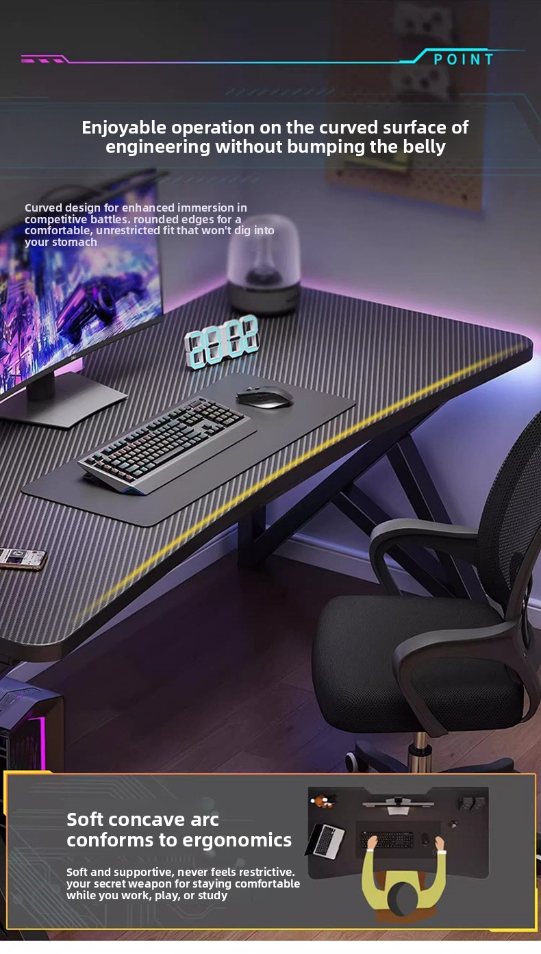 Gaming Table,Modern Game Table,Multi Game Table for Adults Supplier Home Study Office Black Carbon Fiber Material K Leg Durable Gaming Table
