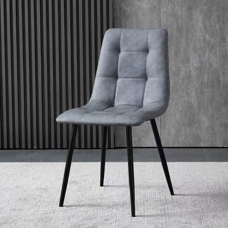 Metal Dining Room Chair,Leather and Metal Chair,Soft Seat