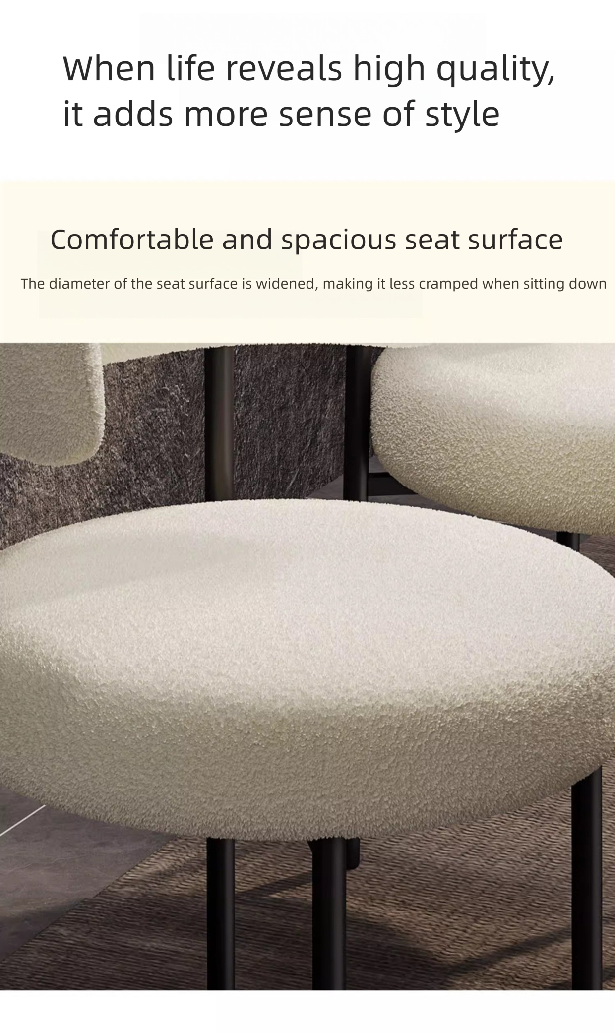 Woolen Blend Cloth Chairs,Living Room Chairs,Hotel Dining Chairs Manufacturer Simple Black White Wool Blend Cloth Dining Chairs with Metal Leg Leisure Living Room Restaurant Hotel Furniture