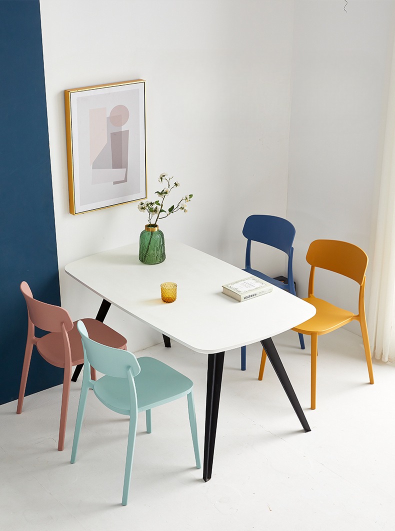 Reading Stools , Plastic Reading Stools , cheap Plastic Reading Stools，Wholesale Solid-Color Simple Modern Plastic Dining Chairs Stackable for Outdoor Garden Restaurant Factory Supply Home Furniture