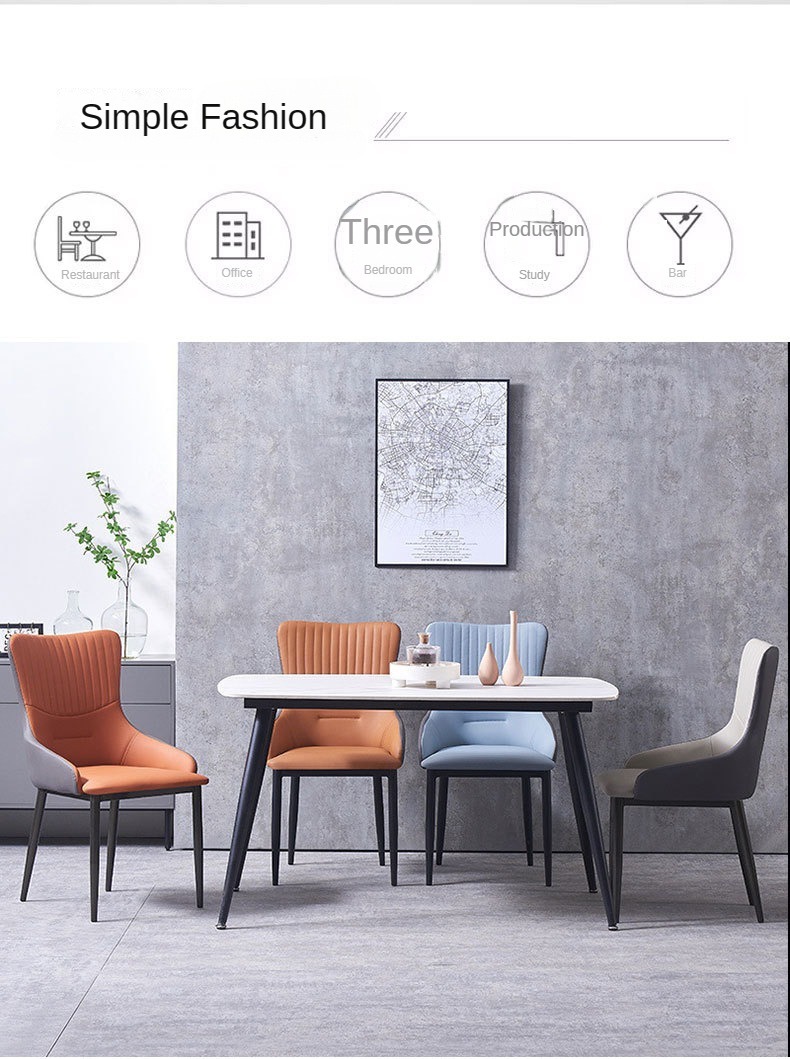 Hotel Chairs , Negotiation Hotel Chairs , Wholesale Negotiation Hotel Chairs,Modern Style Dining Chairs with Armrests and Metal Legs Leather Material for Home Mall Use for Restaurant Hotel Living Rooms