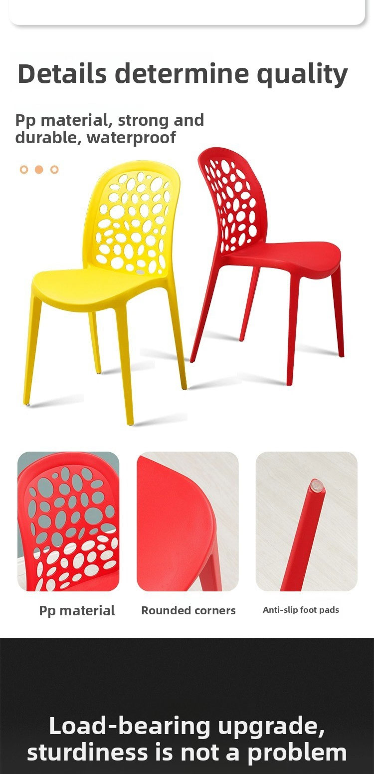 Plastic Dining Chair,Plastic Dining Chairs Set of 4,Green Plastic Dining Chairs Supplier Modern Simple Thickened With Backrest For Home and Restaurant Plastic Dining Chair