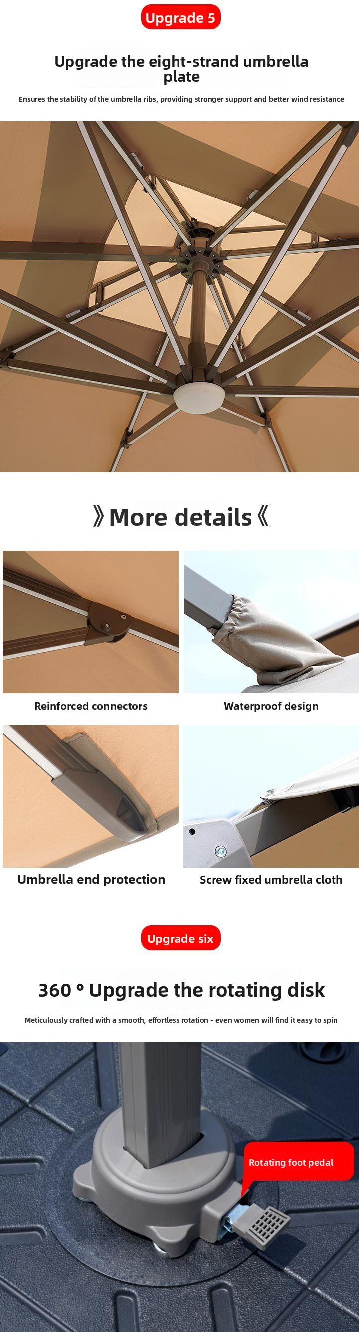 Large Sun Umbrella,Aluminum Metal Umbrella,Outdoor Sun Umbrella EaseNeat Square Aluminum Heavy Duty Cantilever Sun Umbrella with Base Courtyard Parasols