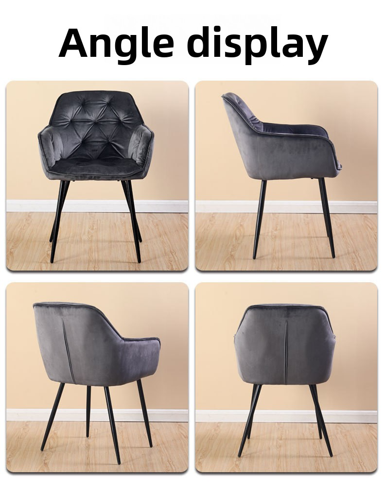 Velvet Dining Chairs,Velvet Upholstered Dining Chairs,Velvet Dining Room Chairs Wholesale Grey Velvet Dining Chairs with Modern Design and Comfortable Armrests