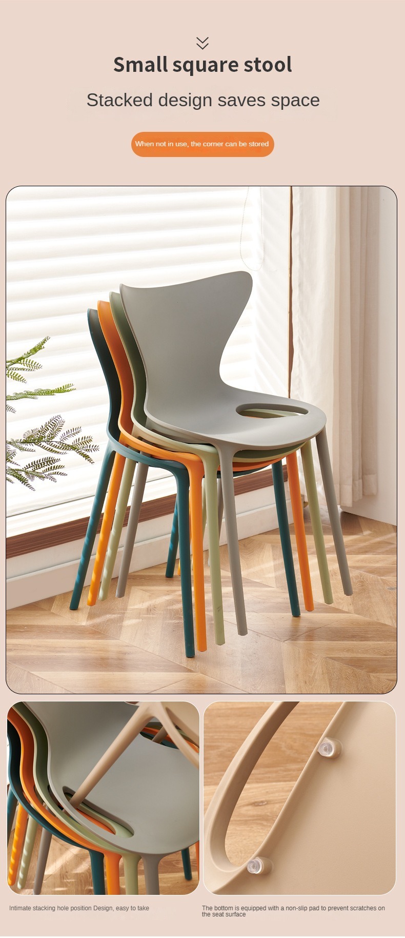 black dining chairs , Plastic black dining chairs , Outdoor Plastic Black Dining ChairsBlack Outdoor Plastic Dining Chair With 84CM Backrest Height Suitable For Living Room Bar Cafe Hotel