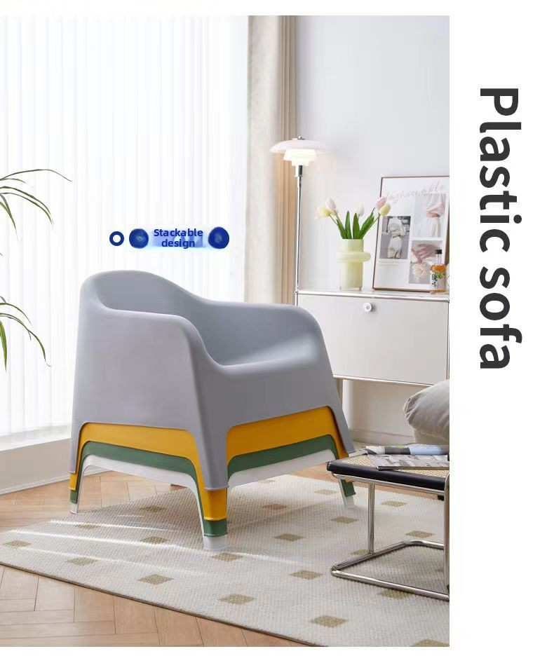 Living Room Sofa Chair,White Sofa Chair,Living Room Arm Chairs Manufacturer Modern Lazy Sofa Chair Dining Comfortable Plastic Chairs Leisure Household Furniture Living Room