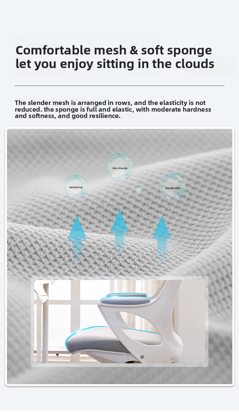 Office Chairs,Quality Office Chairs,Stylish Ergonomic Office Chair Supplier High Quality Gray Blue Office Chairs Mesh Material Comfortable Study Chair Seat with Fixed Arm