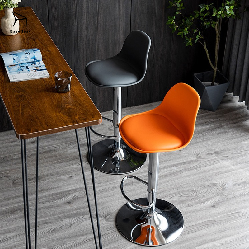 Wholesale Leather bar Stool Pu Seat Cushions Metal Frame Legs Adjustable Height Rotating Kitchen High Chairs Modern Furniture