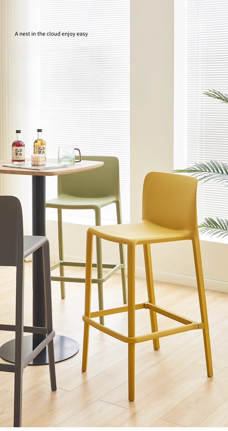 EaseNeat bar Chair Plastic High Stool Color Light Modern Cheap Restaurant Kitchen Outdoor Furniture Factory Direct Sales Hot,Modern Counter Stools , Luxury Modern Counter Stools , White Luxury Modern Counter Stools