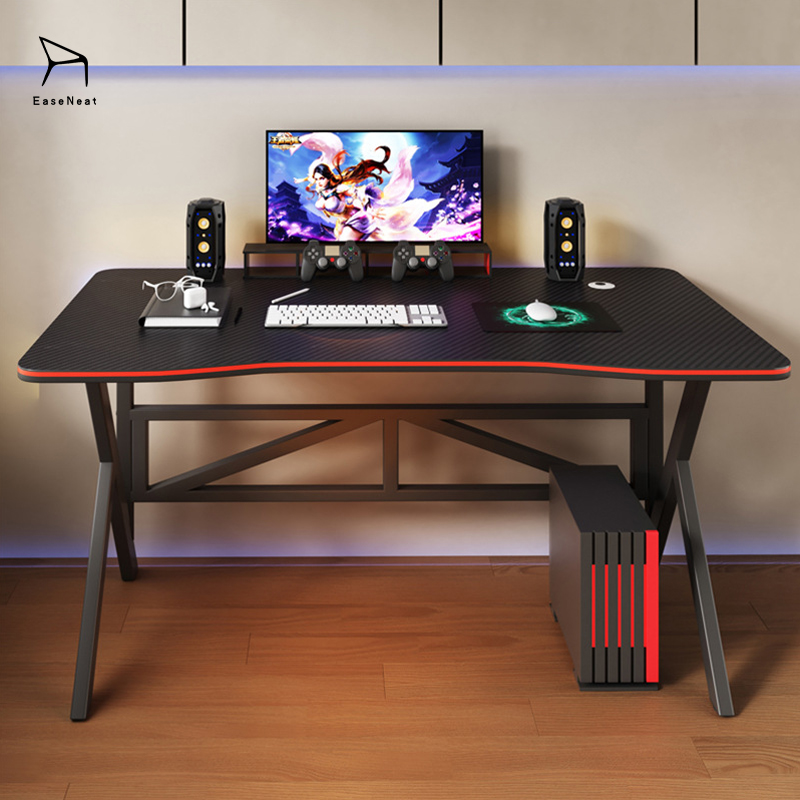 Gaming Table,E-sports Table,Modern Gaming Table EaseNeat Factory Wholesale Black Metal Frame Fixed Height Computer Game E-sports Table Modern and Durable