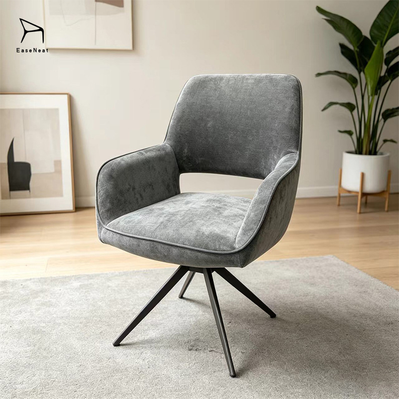Dining Chair,Velvet Dining Chairs Set Of 4,Metal Dining Chairs Wholesale French Velvet Dining Chair With Ergonomic Iron Frame and Low Armrests for Home