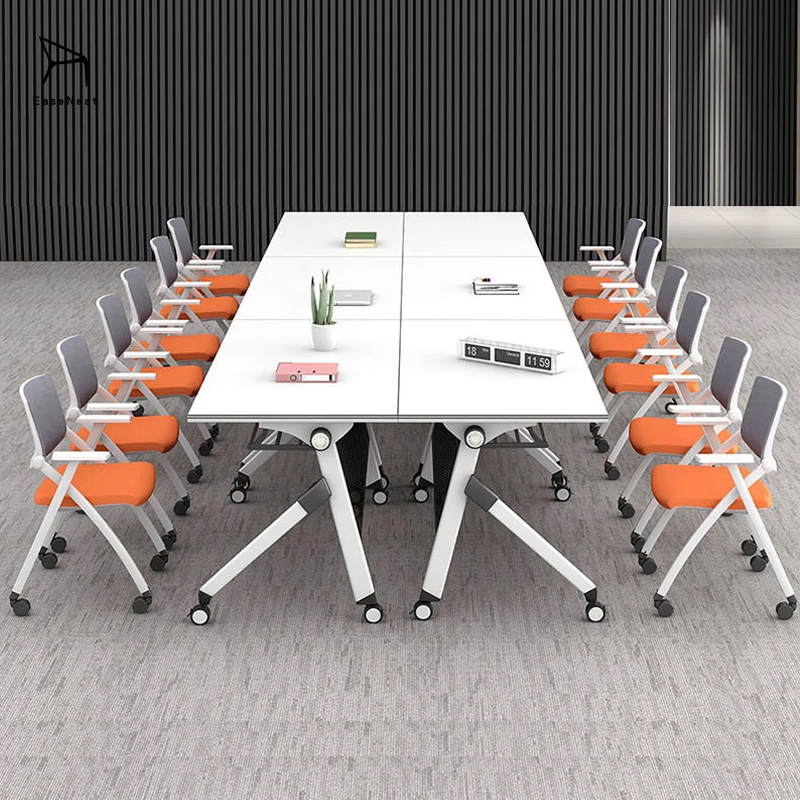 Office Table,Sturdy Folding Table,Folding Table EaseNeat Office Furniture Conference Table Removable Collapsible Classroom Desk Desk Learning Training Table