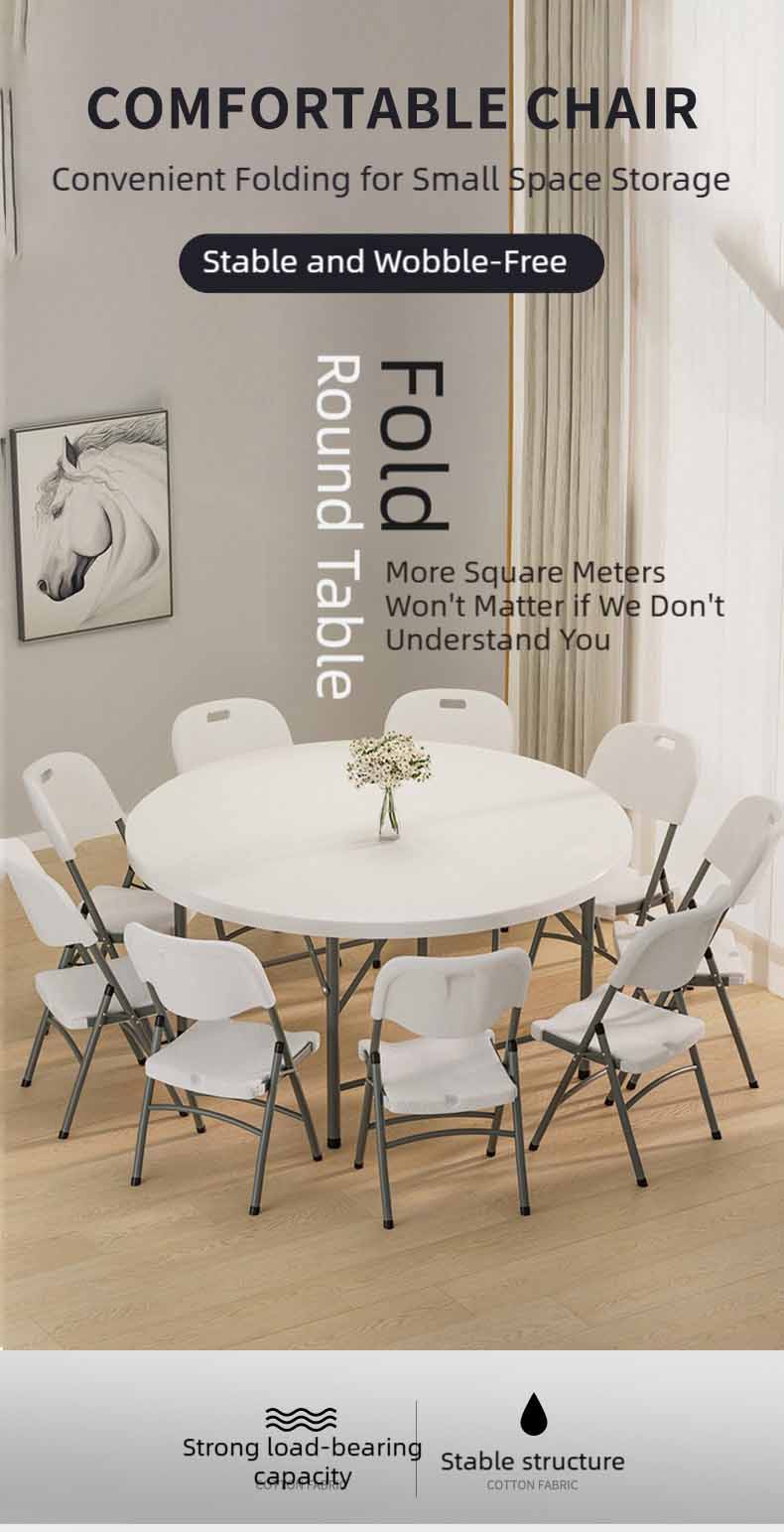 Plastic Table,Cheap Plastic Tables,Round Plastic Outdoor Table Wholesale Commercial Grade Foldable Round Plastic Table 152cm for Banquet and Hotel
