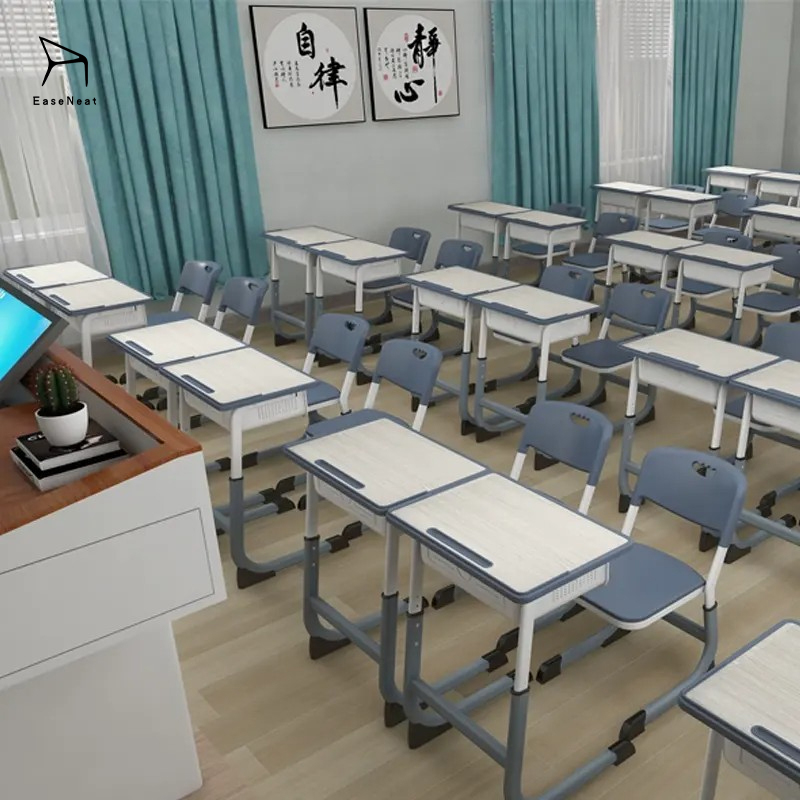 School Desks and Chairs,Classroom Chairs for Adults,School Tables Chairs Set Supplier Adjustable Classroom Furniture School Desks and Chairs 2 Student University Double Desk