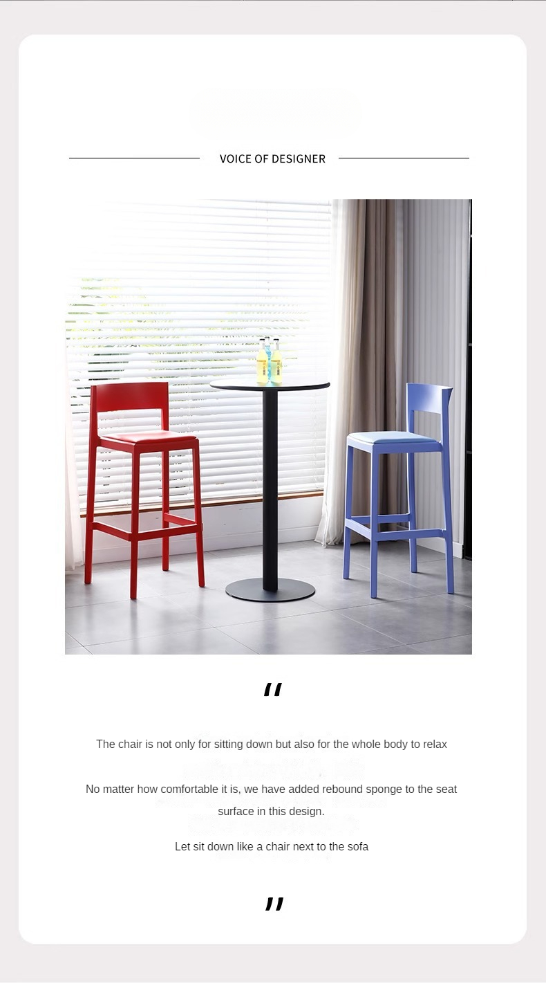 Modern Luxury PP Plastic Bar Chair Comfortable High Back with Stacking Ability for Home Outdoor Dining High Quality Wholesale,White Counter Stools , Cheap White Counter Stools , Cheap White Counter Stools With Backs