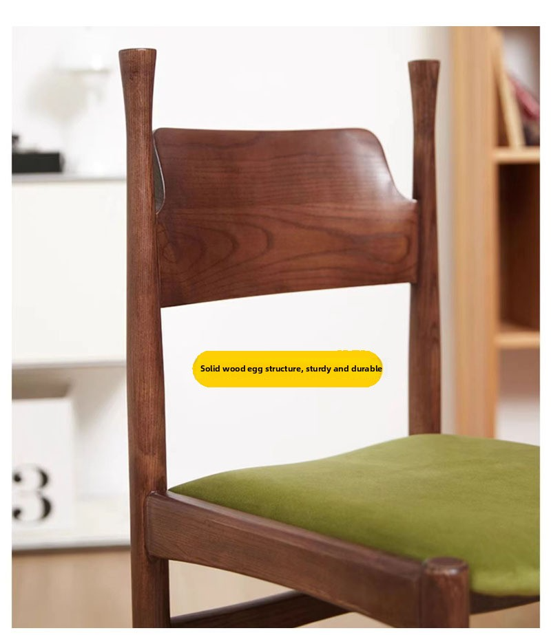 Solid Wood Dining Chair,Black Wood Kitchen Chairs,Light Wood Dining Set Supplier French Retro Style Solid Wood Soft Cushion Dining Chair for Home Office