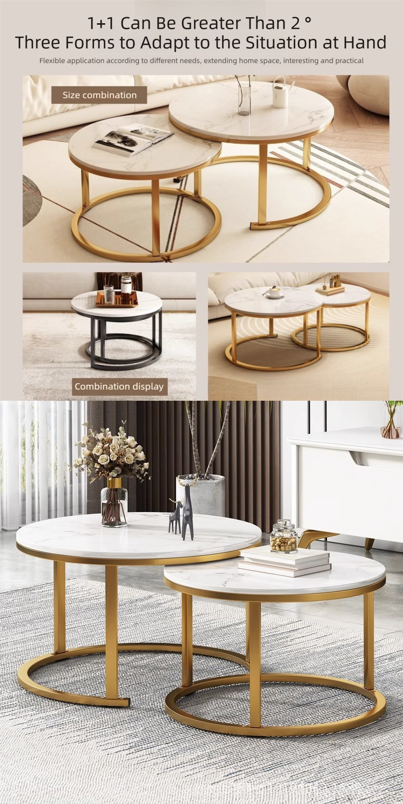 Coffee Table,Modern Coffee Table Sets,Root Coffee Table EaseNeat Modern Industrial Dining Table With C Shaped Stainless Steel Frame for Small Space