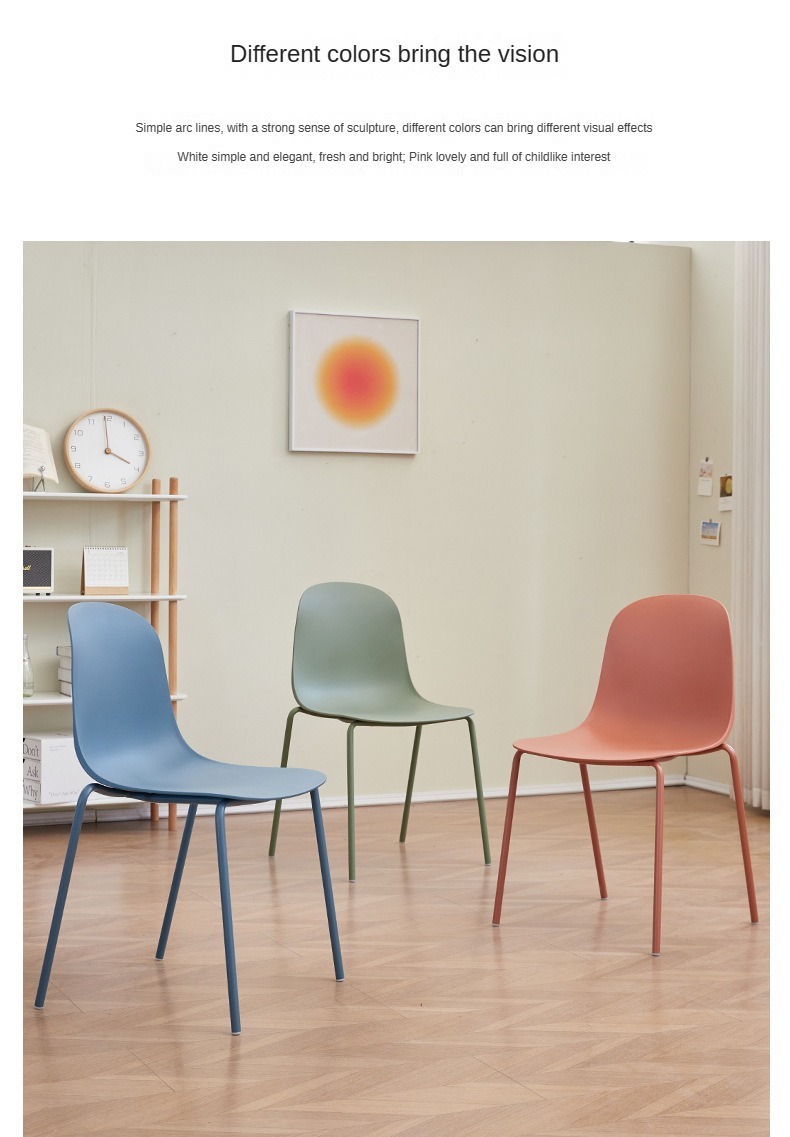 EaseNeat Stackable Plastic Dining Chair Modern Design Comfortable Home Furniture for Mall and Kitchen Use,Best Dining Room Chairs , Plastic Best Dining Room Chairs , Simple Plastic Best Dining Room Chairs