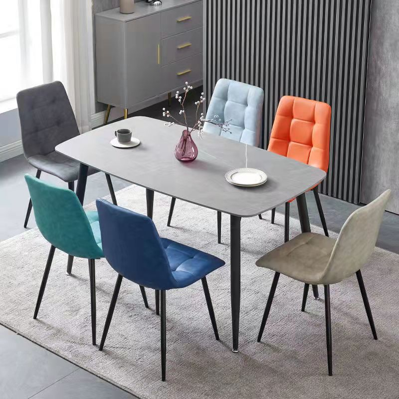 Metal Dining Room Chair,Leather and Metal Chair,Soft Seat
