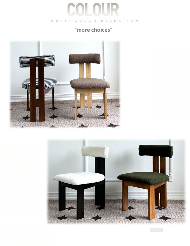 Solid Wood Dining Chair,4 Wooden Dining Chairs,All Wood Dining Set Wholesale Light Luxury Lamb fur Solid Wood Dining Chair For Wedding Party