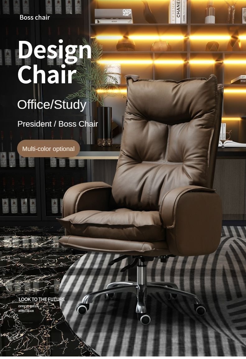 Boss Chair , Rotating Boss Chair , Lifting Rotating Boss Chair,Ergonomic Boss Chair Leather High Elastic Foam Lift Rotate For Study Living Room