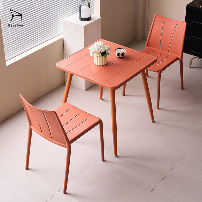 Plastic Dining Table,Plastic Table,Plastic Outdoor Dining Table Wholesale Colorful Commercial Plastic Dining Table for Restaurant Cafe Terrace Furniture
