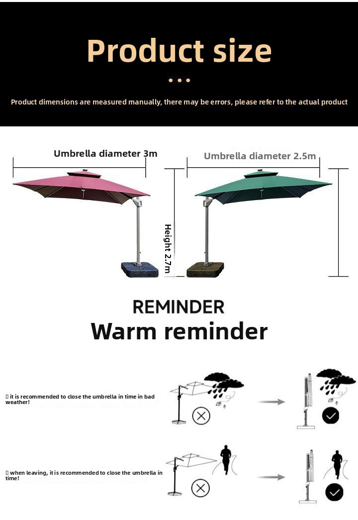 Large Sun Umbrella,Aluminum Metal Umbrella,Outdoor Sun Umbrella EaseNeat Modern Folding Waterproof Sunshade for Hotel Pool and Restaurant Aluminum Metal Umbrella