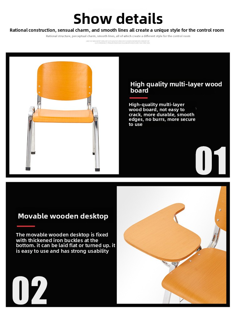 Student Desk and Chair,Classroom Chairs with Desk,Student Table and Chair Set Supplier Modern Solid Wood Student Desk and Chair Metal Frame High Quality Ergonomic Hall Dining Classroom Desk Chair