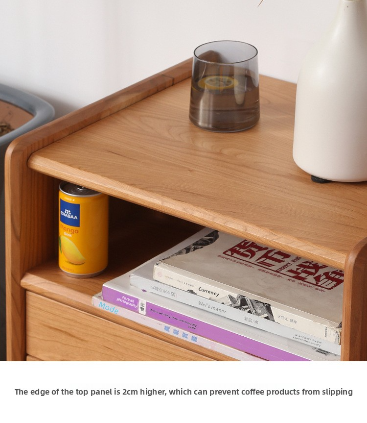 Nightstand,Bedside Table,Locker Nightstand Supplier Modern Japanese Solid Wood Nightstand Cherry Wood Bedroom Apartment Storage Locker