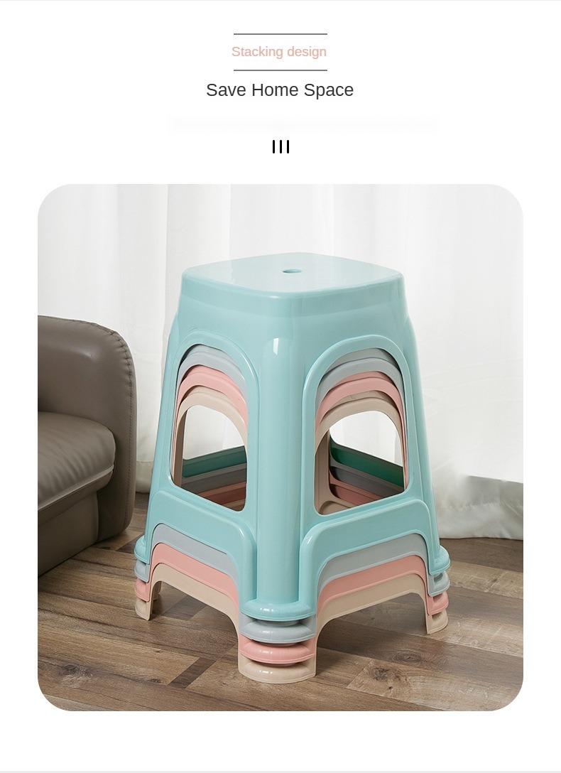 Chair Stool Plastic,Plastic Small Stool,Sitting Stool Plastic,Modern Design Plastic Chair Stool Thickened Portable Anti-Drop Household Stack for Bedroom School Apartment Workshop Wholesale